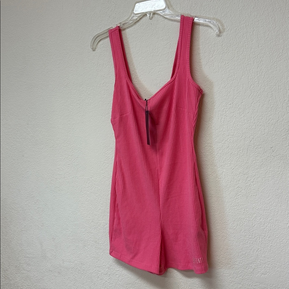 Savage Fenty NWT Pink Sleeveless Ribbed Romper size L - Picture 3 of 4